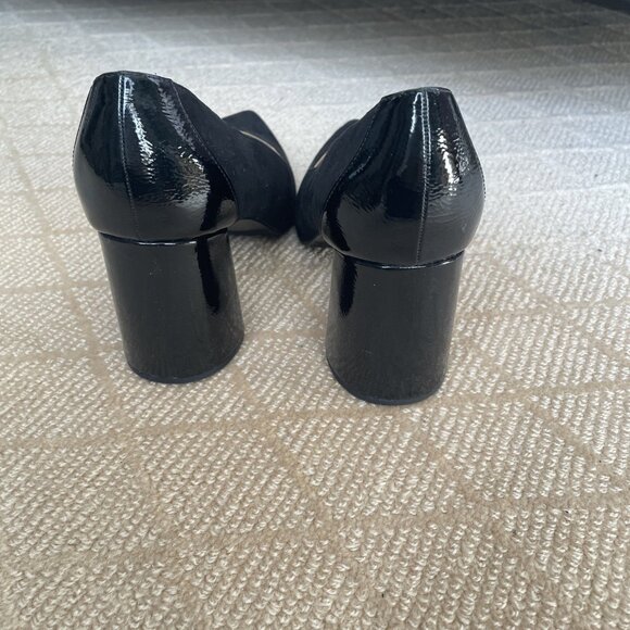 Ann Taylor Black Suede And Patent Leather Pumps Ladies Size 9 - Picture 6 of 8